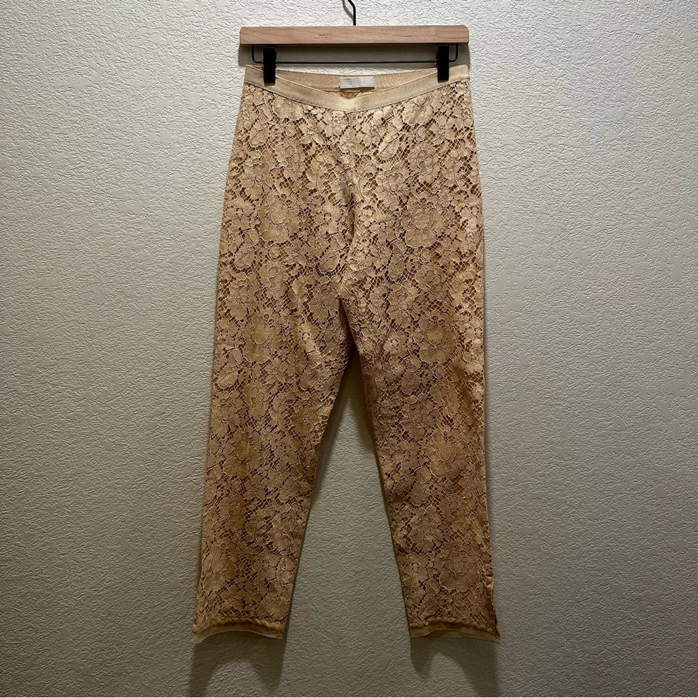*Vintage* Prada | Floral Lace Nude Pants | 42 EU